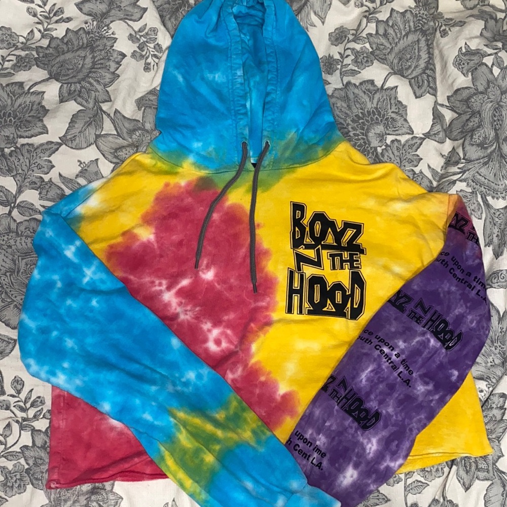 Tie Dye Cropped “BOYZ N THE HOOD” Hoodie.